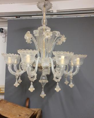 lampadario in vetro di murano a 8 punti luce 
