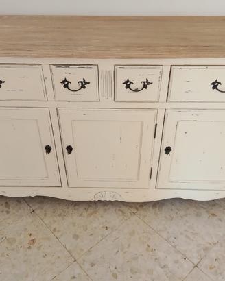 Madia Shabby Chic in Legno con Piano al Naturale