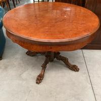 Tavolo rotondo allungabile gamba intagliata