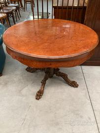 Tavolo rotondo allungabile gamba intagliata