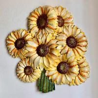 Decorazione da muro, girasoli in ceramica