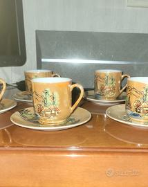 Servizio Vintage 7 Tazze da Caffè in Porcellana