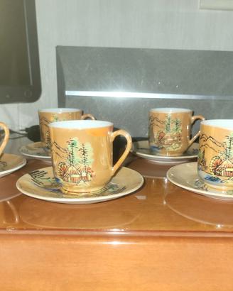 Servizio Vintage 7 Tazze da Caffè in Porcellana
