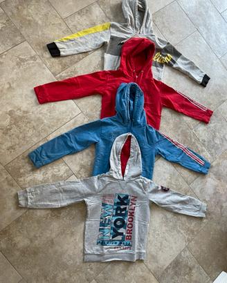 4 Felpe bambino 7-8 anni