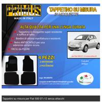 Tappetini  Fiat 500 07>12 senza attacchi su misura