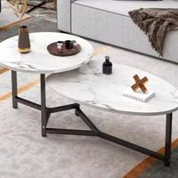 Tavolino Basso da Caffè 2 Ripiani Luxury Effetto 