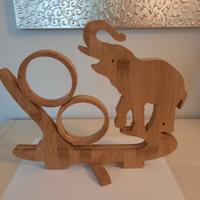 Elefante portabottiglie in bambù pieghevole