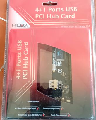 USB 4+1 porte PCI Hubble card