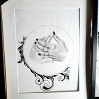 Quadro di due Mani Intrecciate