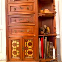 Cassettiera e libreria liberty