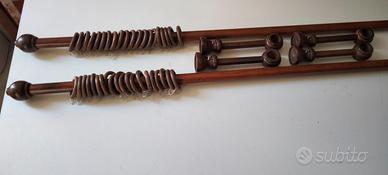 Coppia bastoni per tende legno