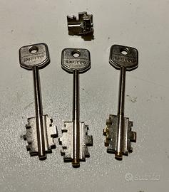 Cilindro doppia mappa dierre con tre chiavi