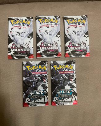 Pacchetti pokemon luce nera x2 fuoco bianco x3