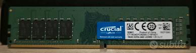 Crucial 16 GB DDR4 2400 MHz PC4-19200 DIMM memoria