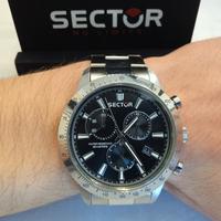 Sector Cronografo tachimetro, quadrante nero,steel