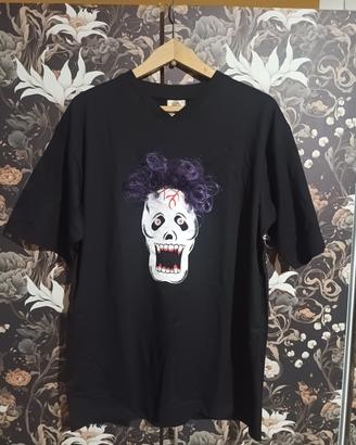 Maglietta nera con capelli 3D viola (L)