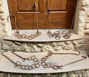 Catena in ferro battuto per camino focolare paiolo