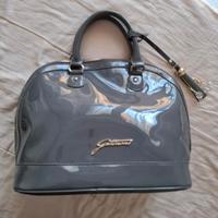 Borsa  a mano grigia lucida, Gattinoni.