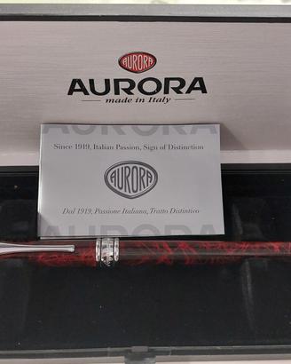 Aurora penna roller in lacca e finiture cromate