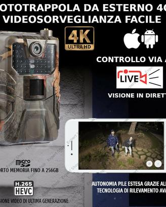 Fototrappola video live camera videosorveglianza