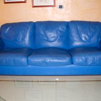 Divano George Poltrona Frau 3 Posti Blu Mare