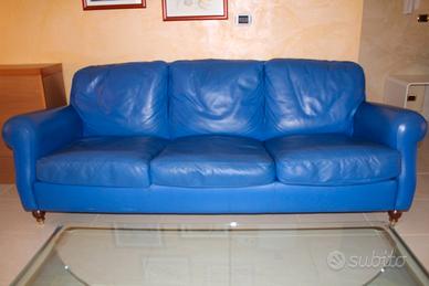 Divano George Poltrona Frau 3 Posti Blu Mare