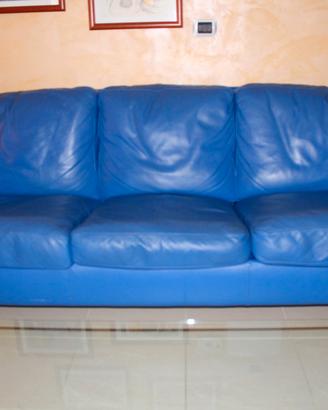 Divano George Poltrona Frau 3 Posti Blu Mare