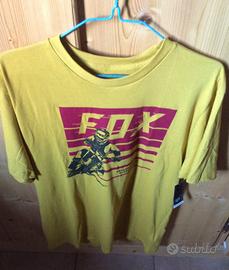 Fox racing volpe maglia T-shirt nuova ocra vintage