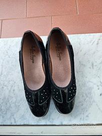 Scarpe donna in pelle e camoscio nero n 38