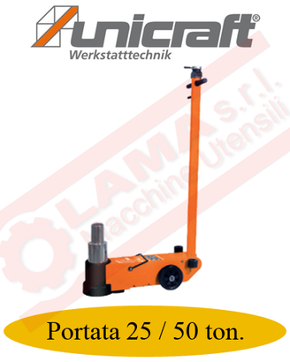 Cric a carrello idropneumatico portata 25/50 ton.