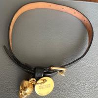 Alexander McQueen Bracciale in cuoio nero