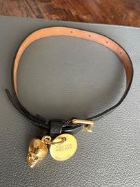 Alexander McQueen Bracciale in cuoio nero