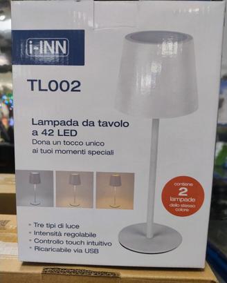Coppia lampade a led bianche ricaricabili USB