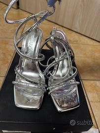 Sandali argento con strass Primadonna
