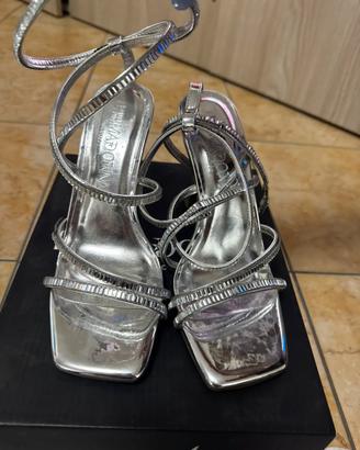 Sandali argento con strass Primadonna