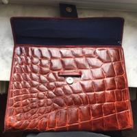 Borsa vintage in pelle, stampa/coccodrillo