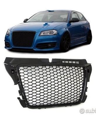 Griglia Audi A3 8P 08-12 nido d'ape stile RS3 nera