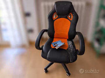 Sedia gaming/ufficio SONGMICS OBG56 nera/arancione