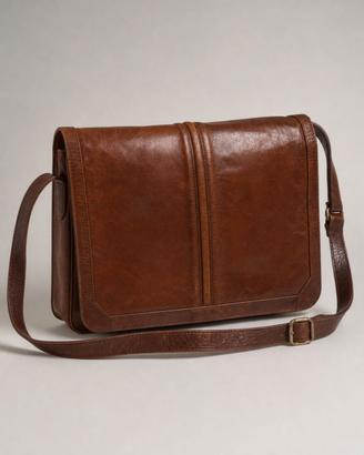 Borsa messenger vintage marrone in pelle