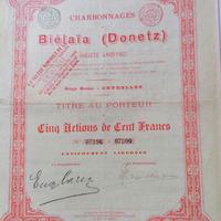 Charbonnages de Bielaia (Donets) - Scripofilia