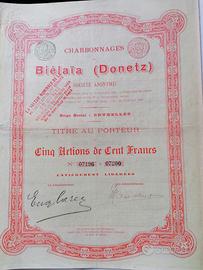 Charbonnages de Bielaia (Donets) - Scripofilia