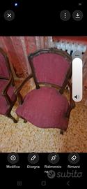 coppia poltroncine  classinche rifinitura in legno