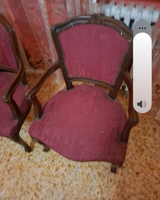 coppia poltroncine  classinche rifinitura in legno