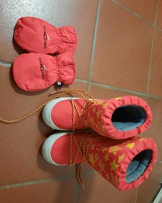 scarponi neve bambino e  manople