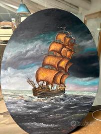 Dipinto Ovale "Mario Del Vesco" ANNO 1975