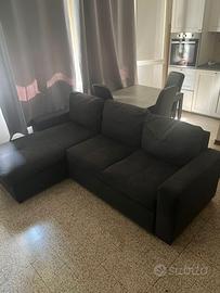 Divano letto con penisola contenitore