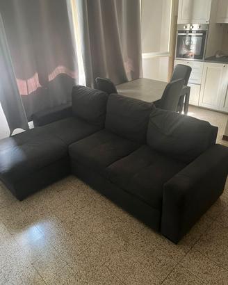 Divano letto con penisola contenitore