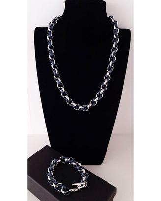Parure bracciale + collana a catena