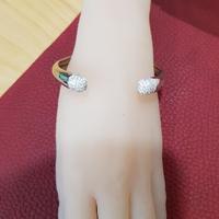 Bracciale a manetta con puntali zirconi bianchi