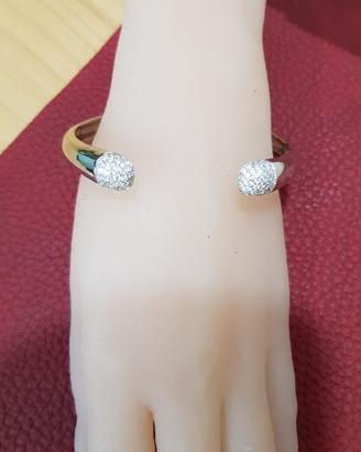 Bracciale a manetta con puntali zirconi bianchi